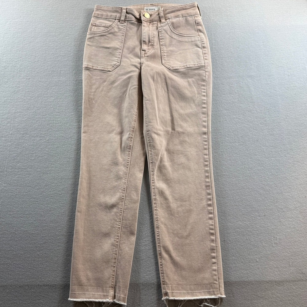 m jeans maurices Jeans Womens 6 Tan High Rise Slim Straight Ankle Raw Hem 27x26